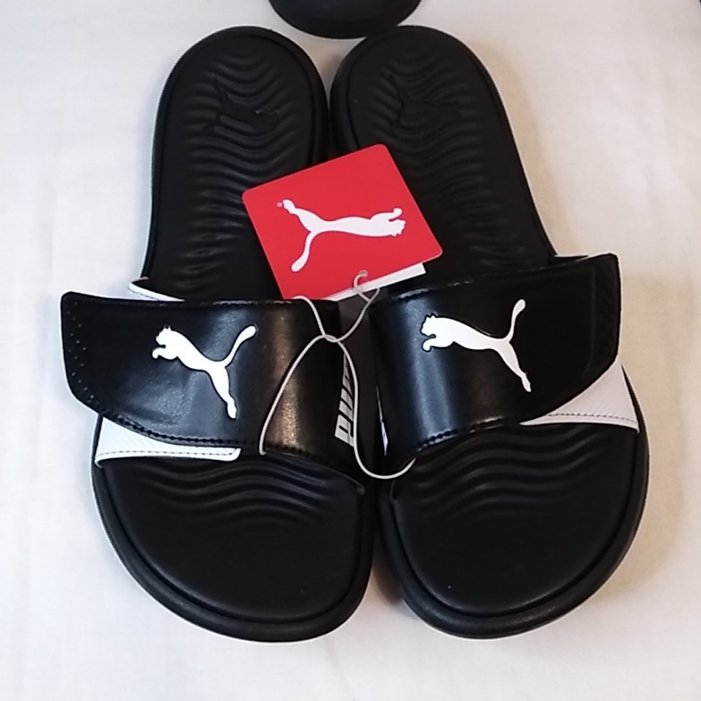 Puma Women's Surfcat, Black-White Slides NWT